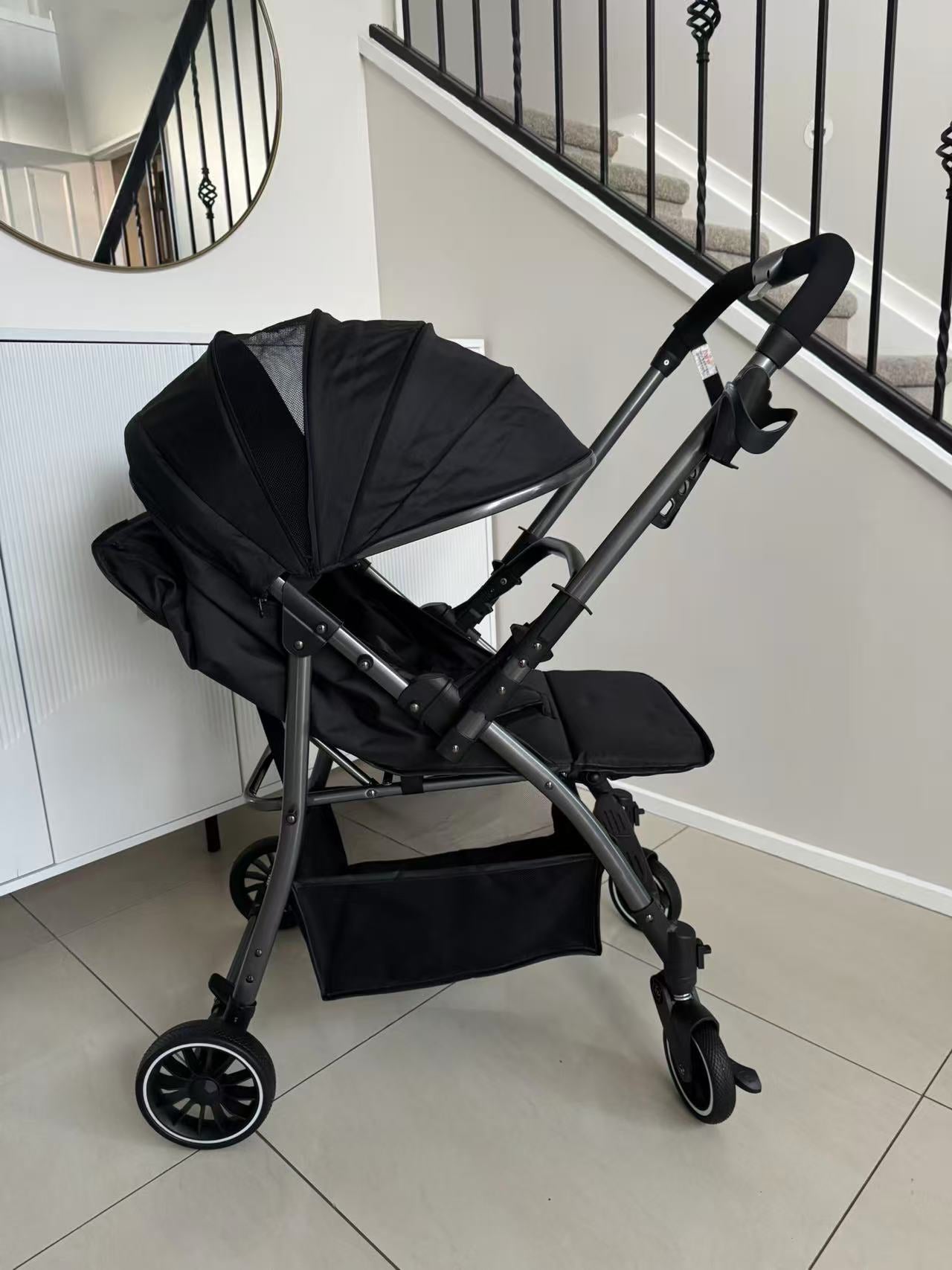Baby360 FLOW Lightweight Baby Stroller – Foldable, Reversible Seat, Sun Canopy (Newborn to Toddler)
