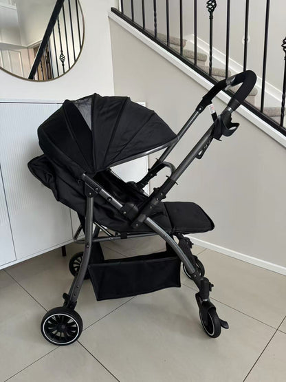 Baby360 FLOW Lightweight Baby Stroller – Foldable, Reversible Seat, Sun Canopy (Newborn to Toddler)