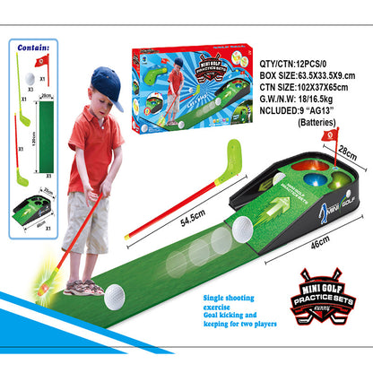Children's Golf Practice Set with Sound, Light, and Music - Indoor/Outdoor Golf Leisure Parent-Child Sports Toy Kit