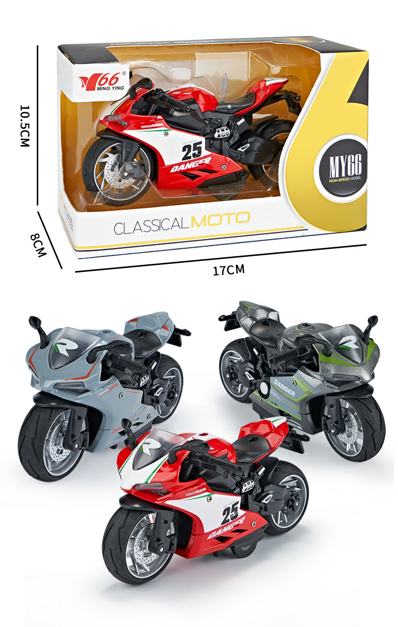 1:12 Red Ducati Alloy Motorcycle Model with Ligh