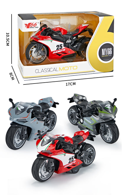 1:12 Red Ducati Alloy Motorcycle Model with Ligh