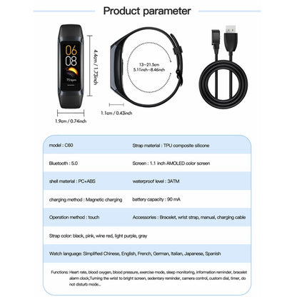 Smart Watch with Blood Oxygen and Heart Rate Monitoring and Multi-functions