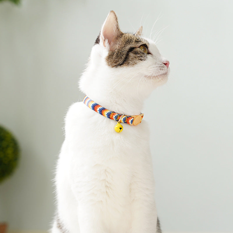Anti-Suffocation Cat and Dog Collar with Bell and Comfortable, Safe Buckle