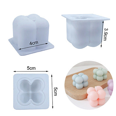 3D Silicone Soybean Mousse Mold for French Baking, bubble candle Rubik's Cube Candle and Aromatherapy Mold
