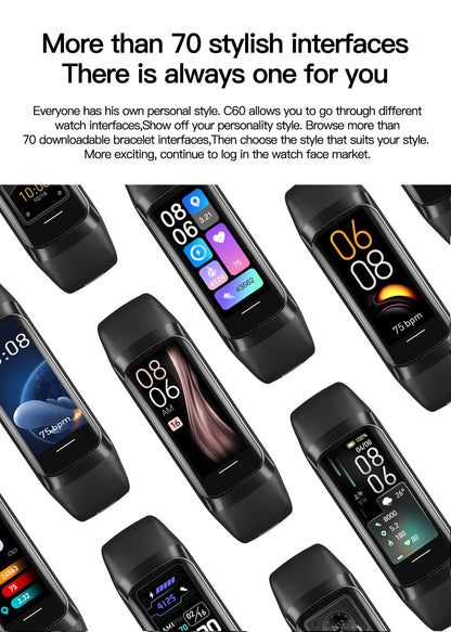 Smart Watch with Blood Oxygen and Heart Rate Monitoring and Multi-functions