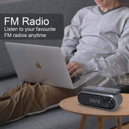 Bluetooth speaker wireless charging Bluetooth speaker wireless charger LED clock alarm sound
