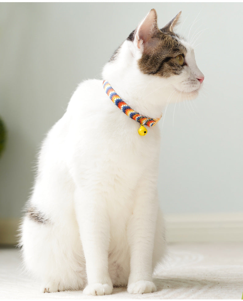 Anti-Suffocation Cat and Dog Collar with Bell and Comfortable, Safe Buckle