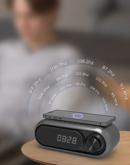 Bluetooth speaker wireless charging Bluetooth speaker wireless charger LED clock alarm sound
