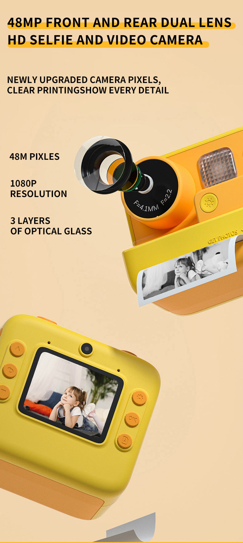 Instant Print Kids Camera with Thermal Printing Technology - Perfect Gift for Kids