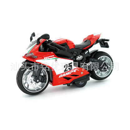 1:12 Red Ducati Alloy Motorcycle Model with Ligh