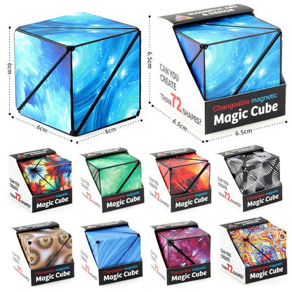 3D Building Blocks Puzzle Toy - Magnetic Stress Relief Fidget Cube
