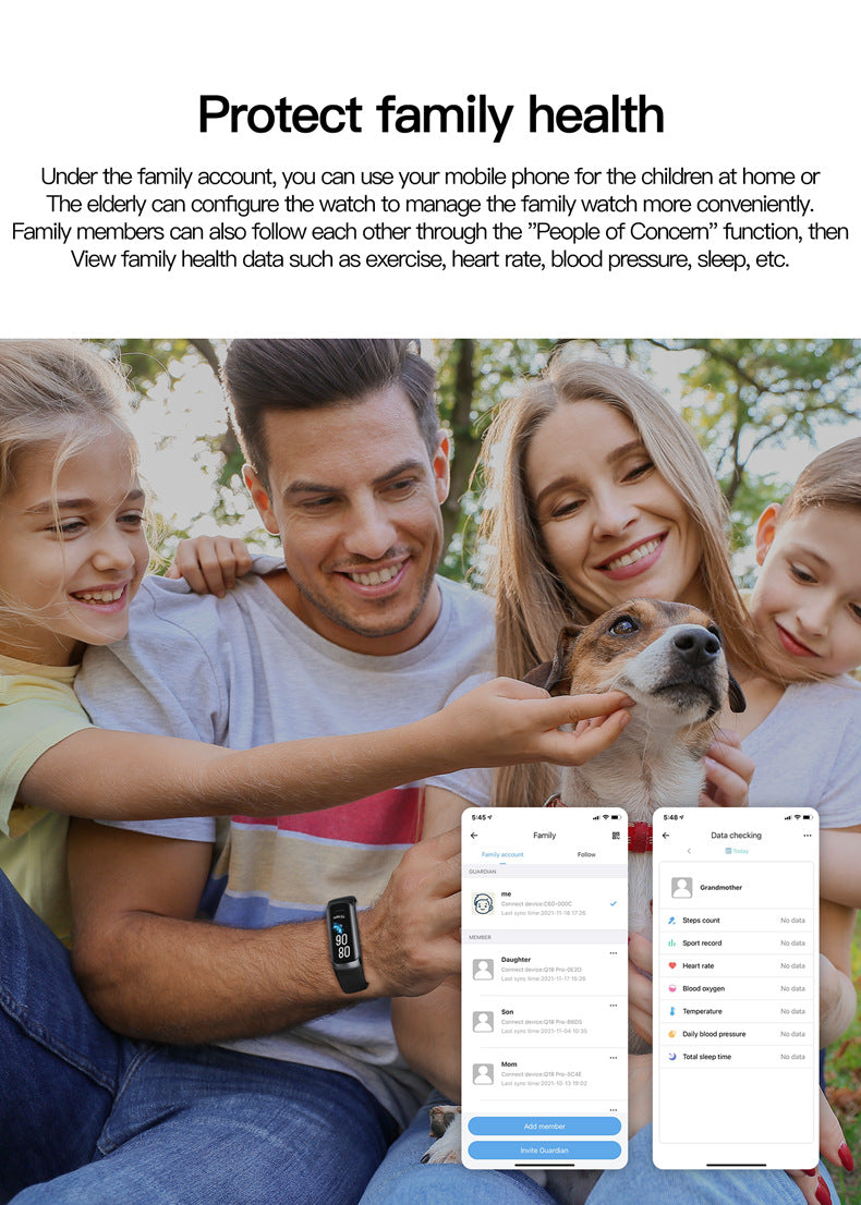 Smart Watch with Blood Oxygen and Heart Rate Monitoring and Multi-functions