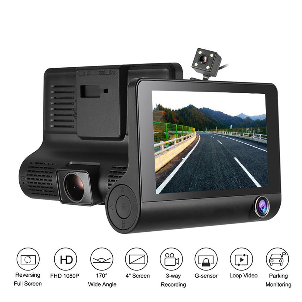 HD Three-Lens DASH CAM for Car Recording with Night Vision