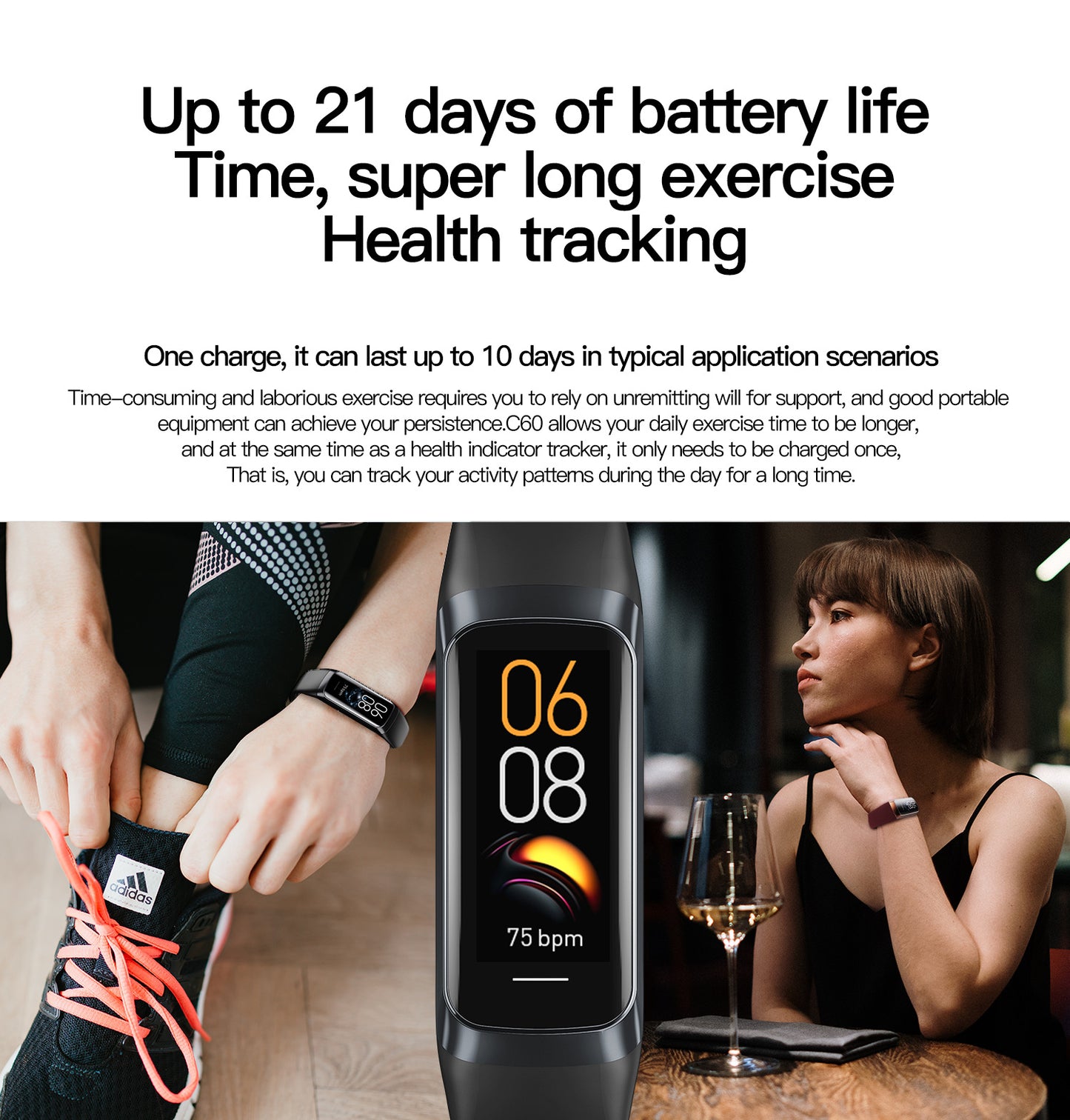 Smart Watch with Blood Oxygen and Heart Rate Monitoring and Multi-functions