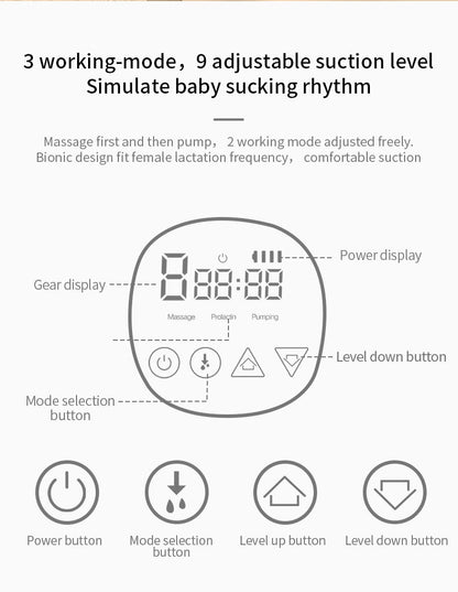 Bilateral electric Breast pump automatic suction silent painless milk collector