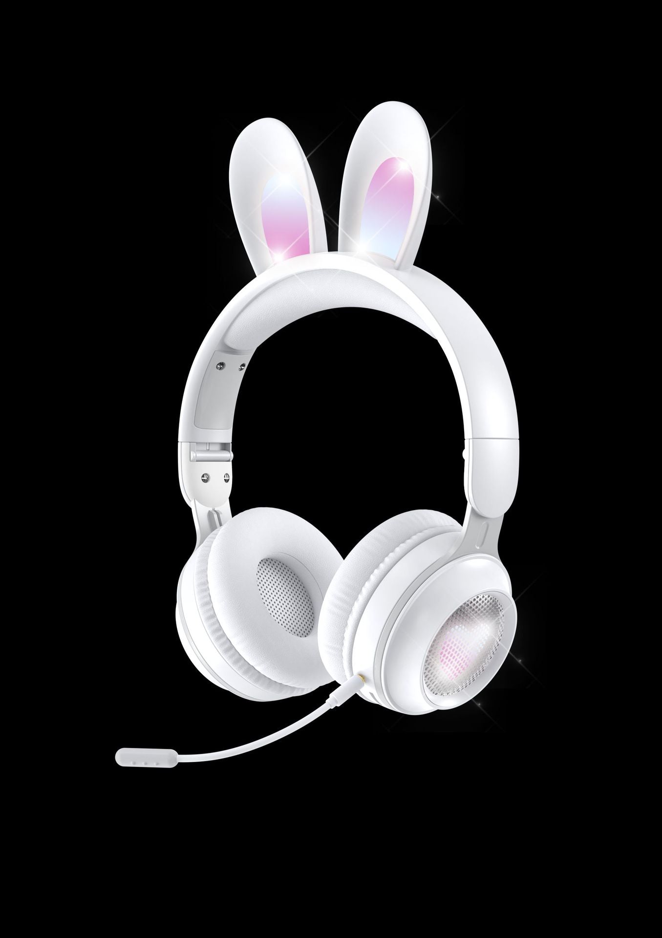 headset wireless headset microphone glow rabbit ears girl music Bluetooth headse