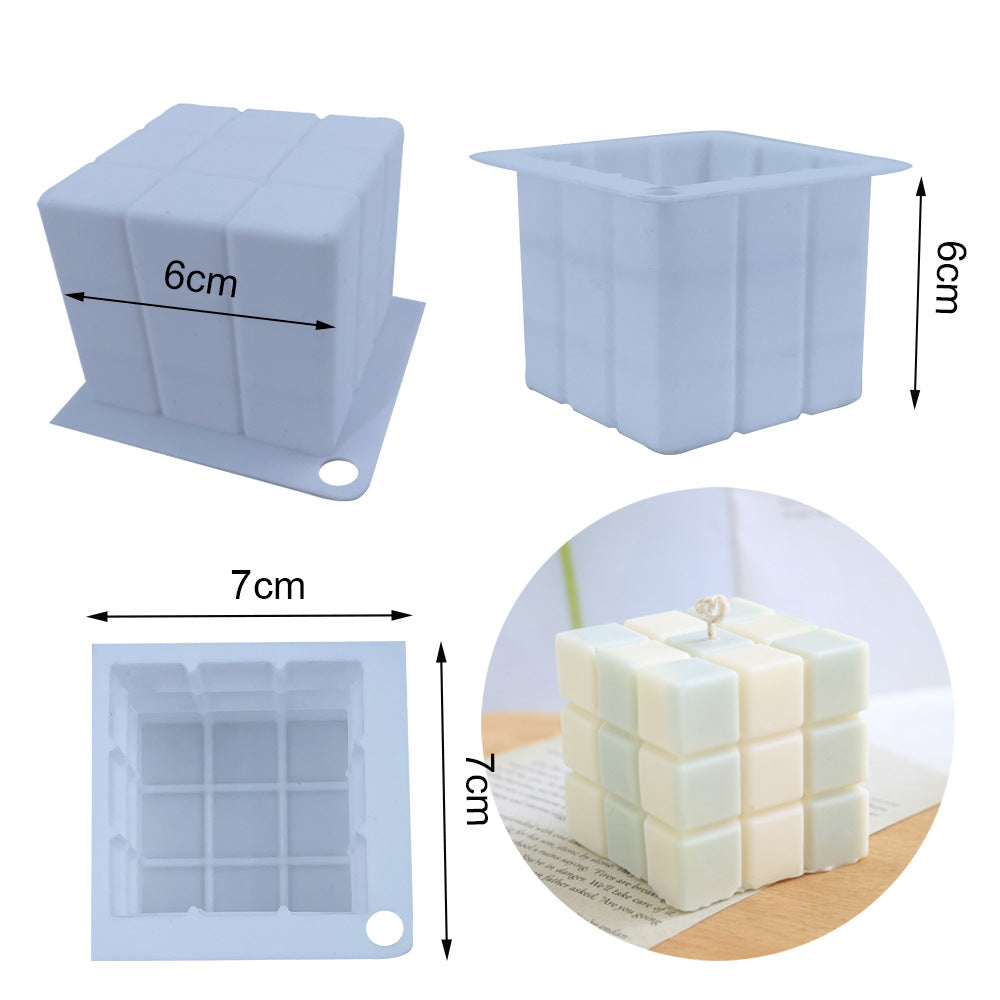 3D Silicone Soybean Mousse Mold for French Baking, bubble candle Rubik's Cube Candle and Aromatherapy Mold