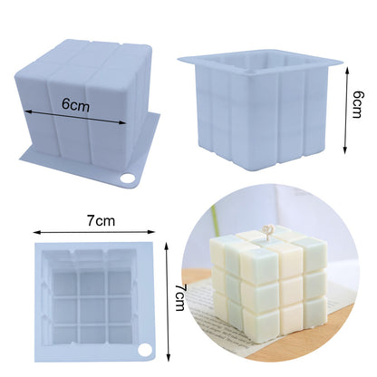 3D Silicone Soybean Mousse Mold for French Baking, bubble candle Rubik's Cube Candle and Aromatherapy Mold