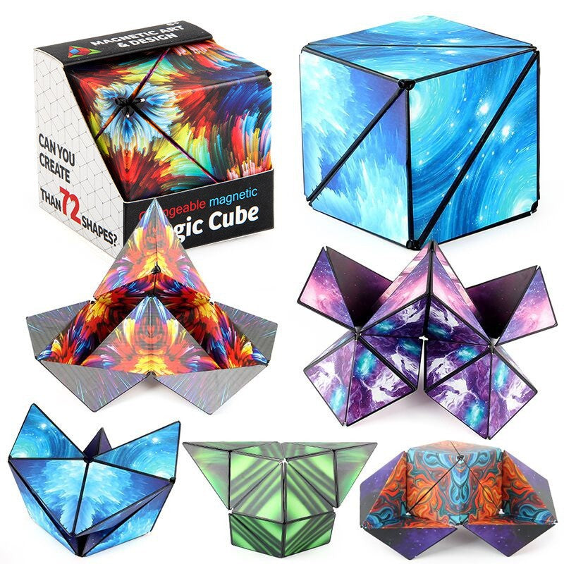 3D Building Blocks Puzzle Toy - Magnetic Stress Relief Fidget Cube