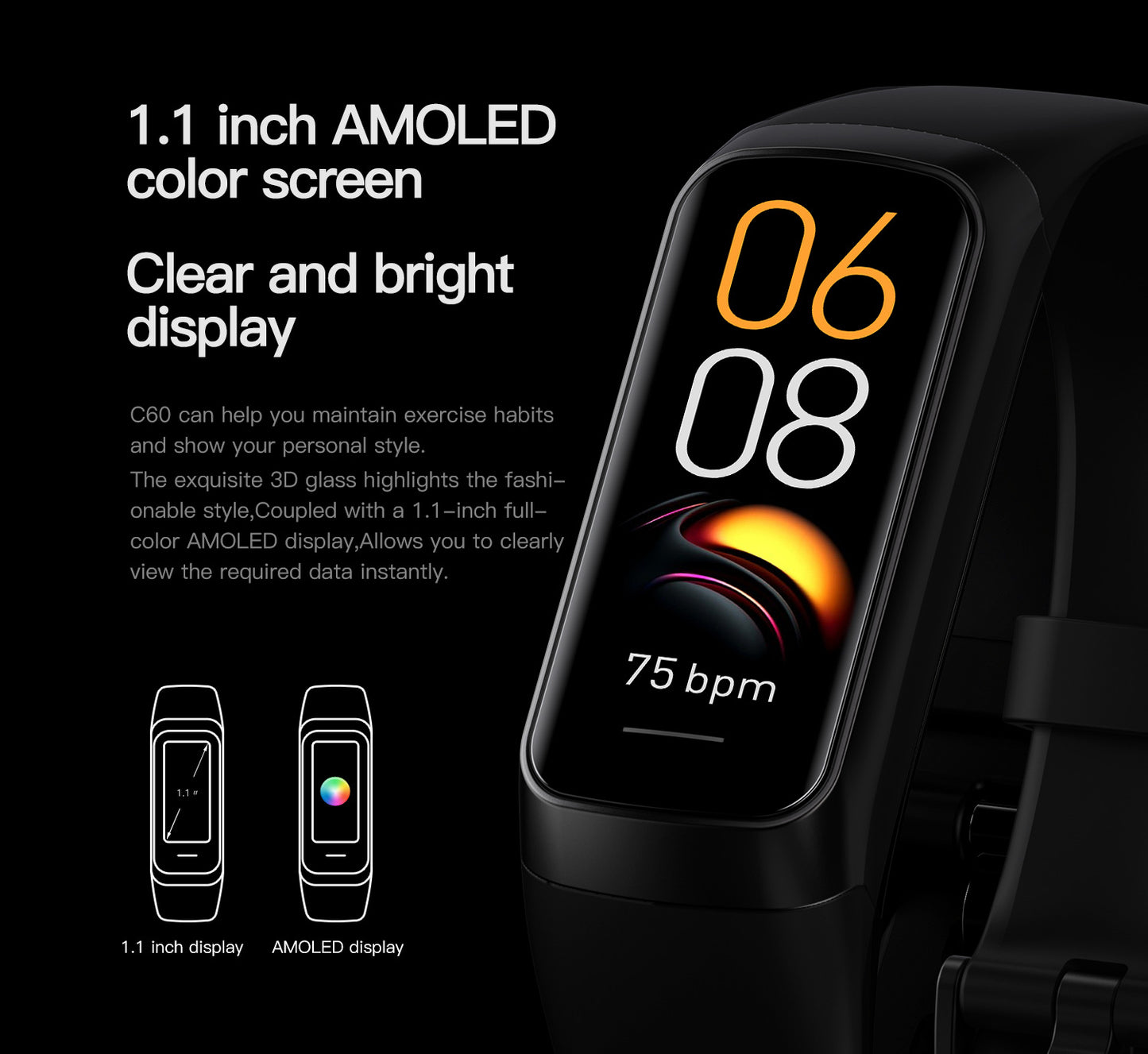 Smart Watch with Blood Oxygen and Heart Rate Monitoring and Multi-functions