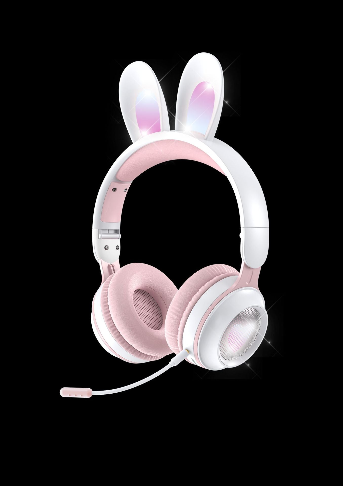 headset wireless headset microphone glow rabbit ears girl music Bluetooth headse