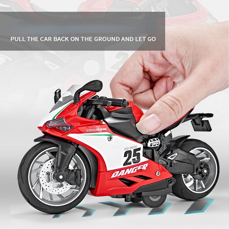 1:12 Red Ducati Alloy Motorcycle Model with Ligh