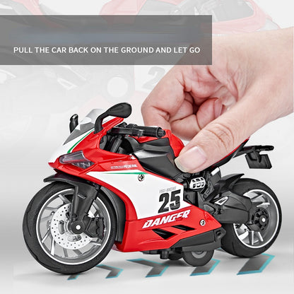 1:12 Red Ducati Alloy Motorcycle Model with Ligh